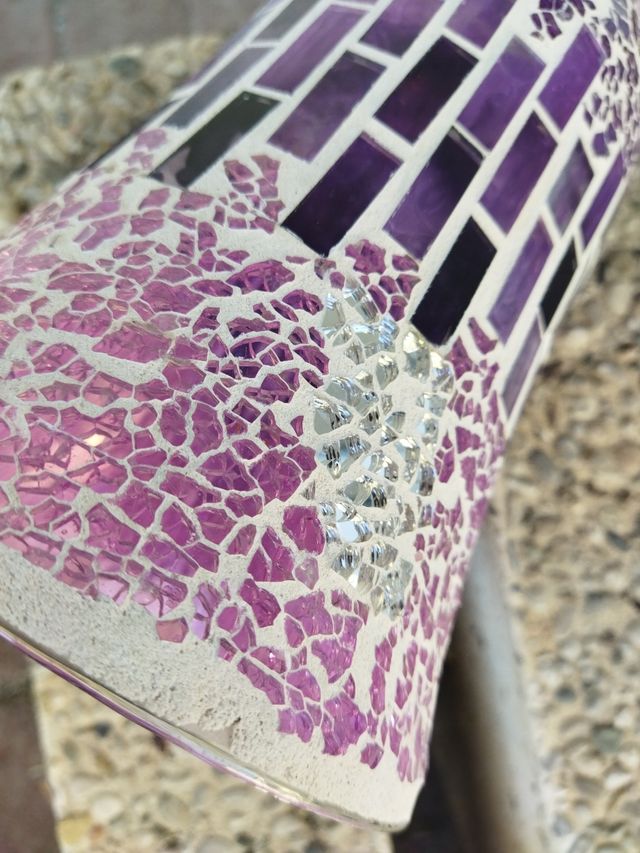 Vaso mosaico viola e argento