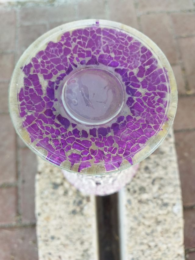 Vaso mosaico viola e argento