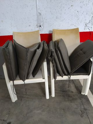 Sillas jardín aluminio blanco - 2uds