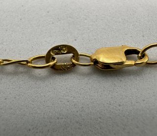 Cadena Barbada con Barra de oro 18k, 4.21g, 53 cm.