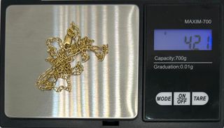 Cadena Barbada con Barra de oro 18k, 4.21g, 53 cm.