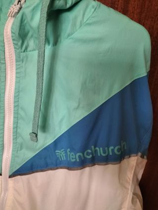 Chubasquero Fenchurch blanco y verde agua