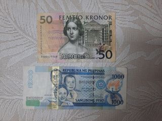 2 Billetes circulados,  bien conservados. 