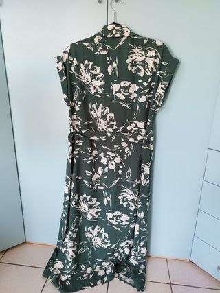 Vestito lungo floreale verde-bianco