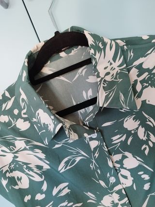 Vestito lungo floreale verde-bianco