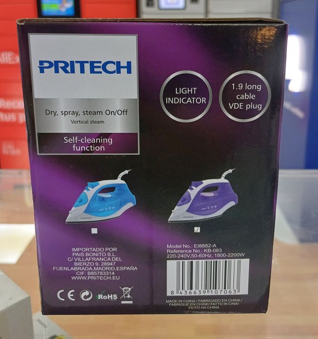 Plancha Vapor Pritech 2000W