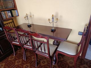 Mesa comedor + 6 sillas madera