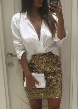 Gonna paillettes oro