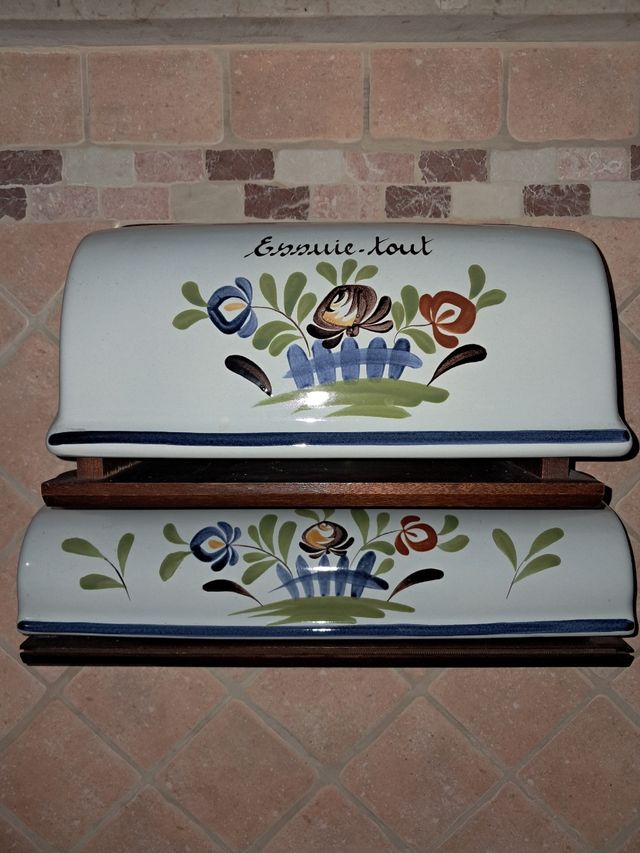 Portarotolo Cucina - Ceramica Legno