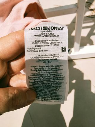 Lote 2 Camisetas Jack&Jones Rosa , azul por 4.99€