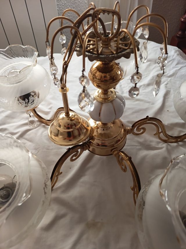 Araña vintage 5 luces