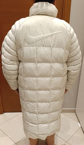Piumino lungo Nike panna donna
