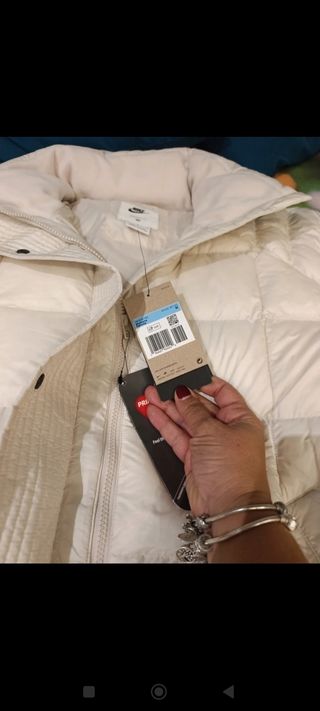 Piumino lungo Nike panna donna