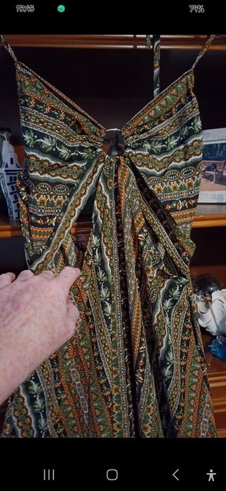 VESTIDO MIDI BOHO-CHIC HOMBROS  ESPALDA AL AIRE 