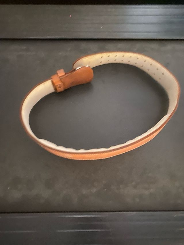 Cinturón pesas cuero marrón