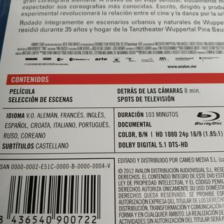 Blu-ray Pina: danza, danza, o estáreis perdidos