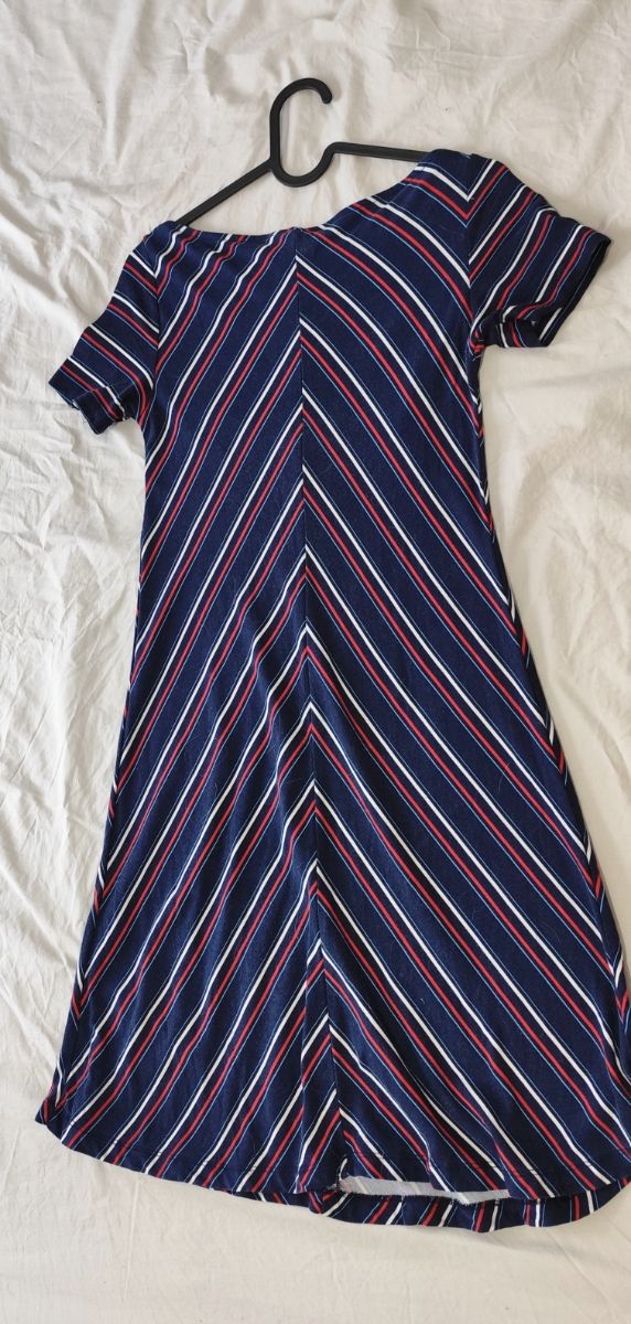 Vestido rayas azul-rojo