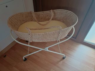 Minicuna mimbre cesta bebé