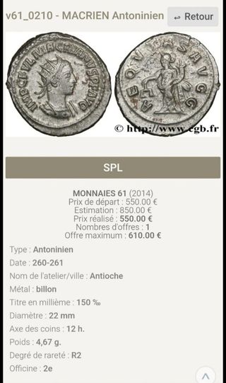 Moneda romana!Macriano!90% plateado!R2!Rarisima!!!