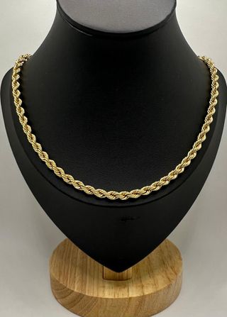 Cadena Salomónica de oro de 18k, 14.29 g, 51 cm.