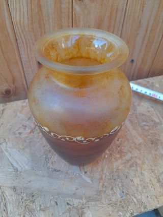 Vaso vetro marrone e giallo