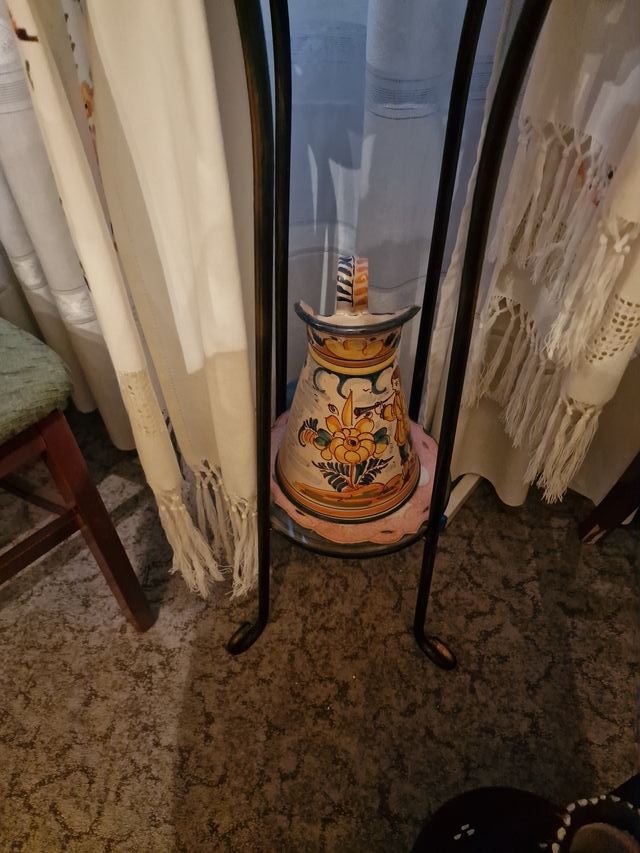 Jarra antigua palanganero - Forja y cerámica