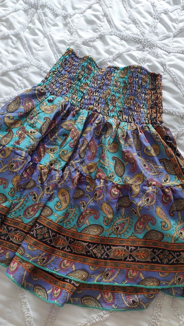 Falda boho chic multicolor