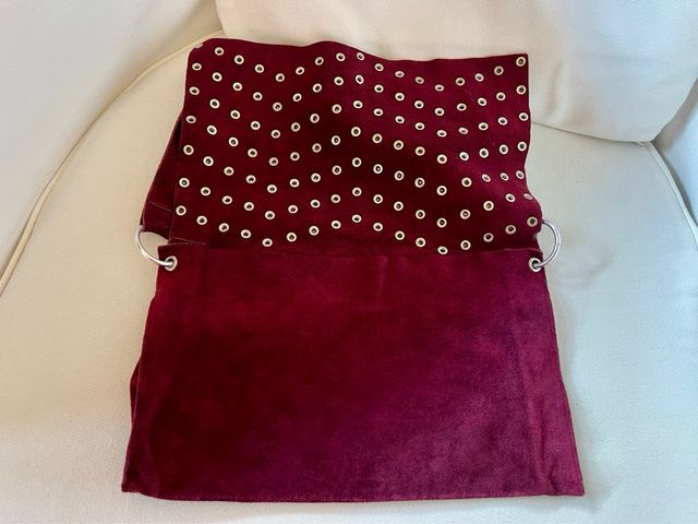 Borsa Camoscio bourdeaux - Borchie Argento