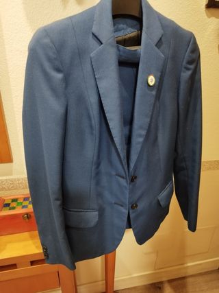 Traje chaqueta azafata azul