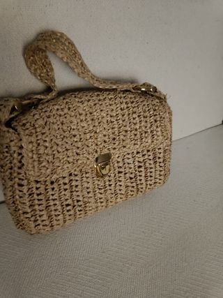Bolso rafia beige