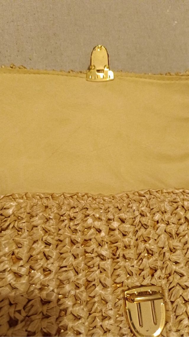 Bolso rafia beige
