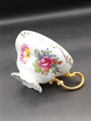 Taza Rosenthal café: porcelana dorada