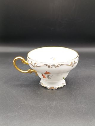 Taza Rosenthal café: porcelana dorada