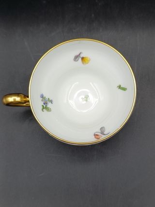 Taza Rosenthal café: porcelana dorada