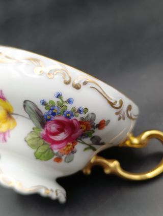 Taza Rosenthal café: porcelana dorada