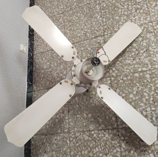 Lámpara-Ventilador techo antiguo beige