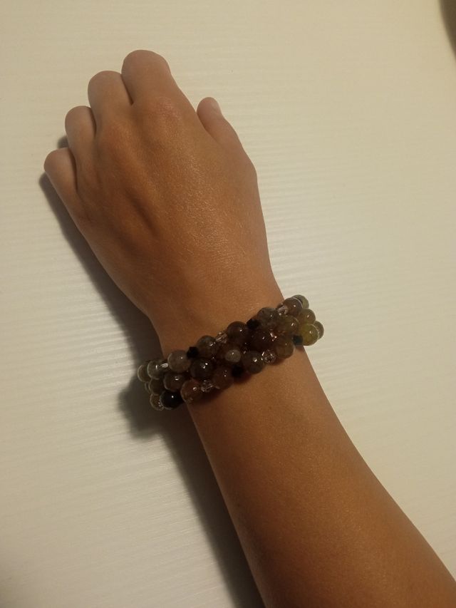 Braccialetto pietre marroni e verdi