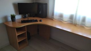Escritorio curvo/esquinero madera