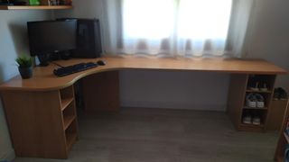Escritorio curvo/esquinero madera
