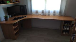 Escritorio curvo/esquinero madera