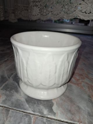 Maceta porcelana blanca