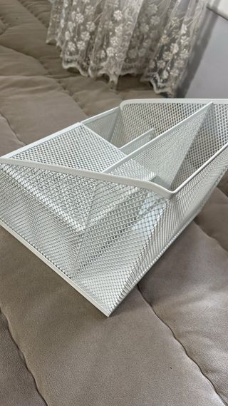 Organizador escritorio blanco metal