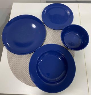 Vajilla azul IKEA - 4 tipos de platos