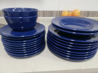 Vajilla azul IKEA - 4 tipos de platos