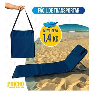 Tumbona playa azul plegable
