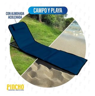 Tumbona playa azul plegable