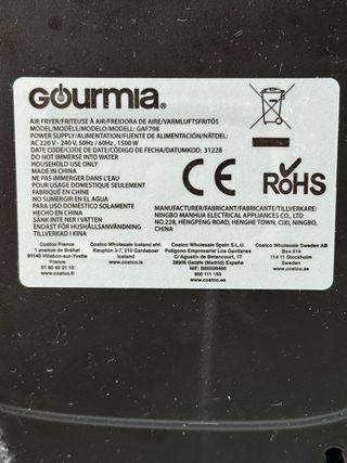 Freidora de aire Gourmia
