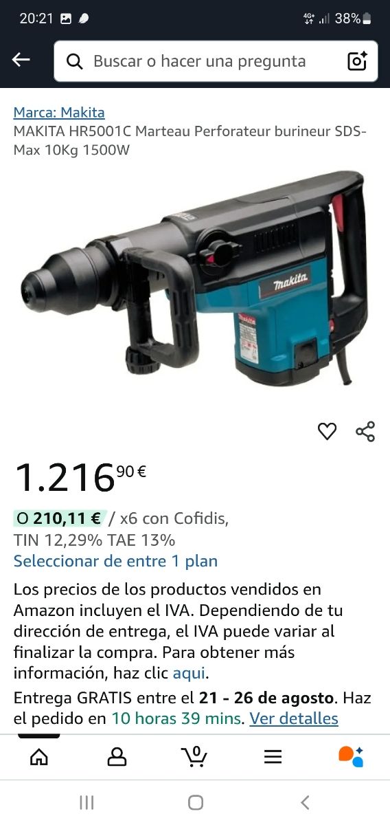Martillo demoledor Makita HR5001C