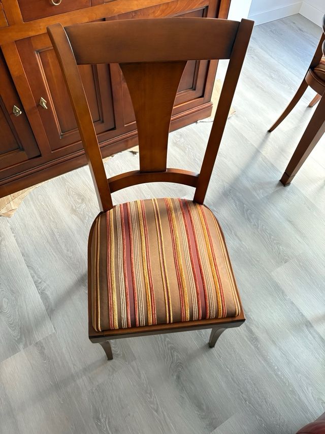 4 sillas comedor madera - multicolor