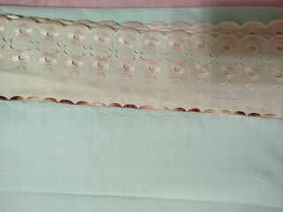 Sábanas antiguas de algodón - Verde y blanco